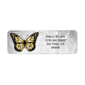 Brillantes Gold Butterfly-Adressetikett (Vorne)