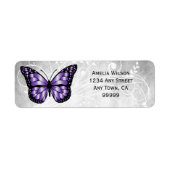 Brillantes Lila Butterfly-Adressetikett (Vorne)