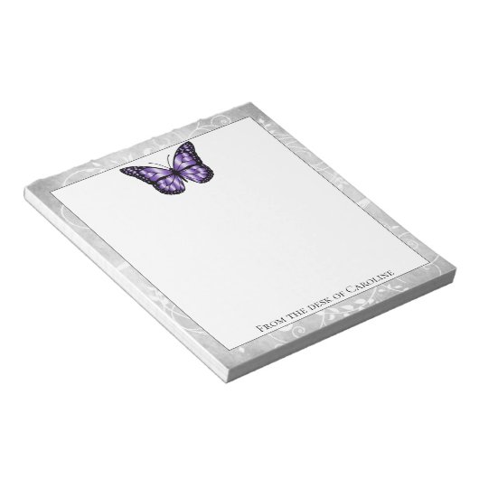 Brillantes Lila Butterfly Notepad Notizblock (angewinkelt)