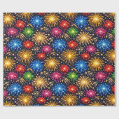 Brillantes Mitternachtsfeuerwerk Muster Geschenkpapier (Flach)