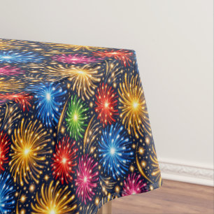 Brillantes Mitternachtsfeuerwerk Muster Tischdecke