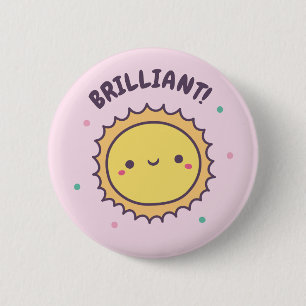 Brillantes Niedliches Sonnendoodle Button