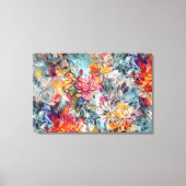 Brillantes Orangenrosa und Aquamarines Abstraktes Leinwanddruck (Vorderseite)