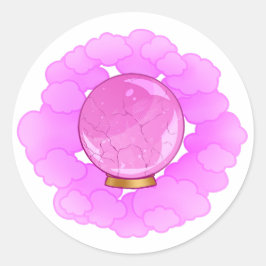 Brillantes Pink Cracked Crystal Ball Runder Aufkleber