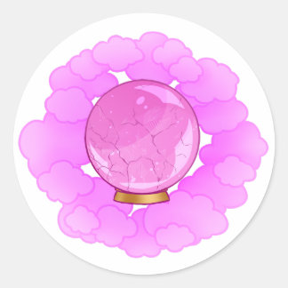 Brillantes Pink Cracked Crystal Ball Runder Aufkleber