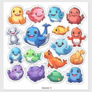 Brillantes Set von Aufklebern von Cartoon Aufkleber