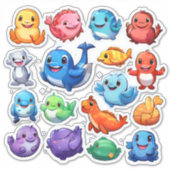 Brillantes Set von Aufklebern von Cartoon Aufkleber (Vorderseite)