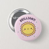 Brillantes Süßes Sonnendoodle Button (Vorne & Hinten)
