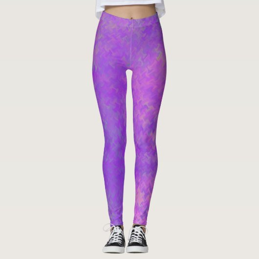 Brillantes Violet Künstlerisch-Marmormuster Leggings (Vorderseite)