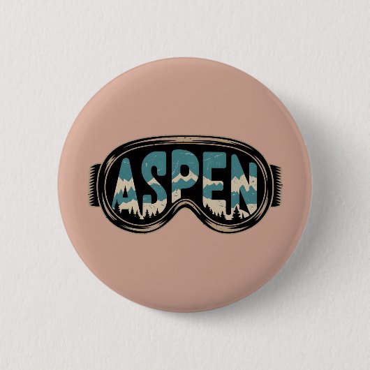 Brille Aspen Snowmass Colorado Skigebiet Geschenke Button (Vorderseite)