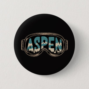 Brille Aspen Snowmass Colorado Skigebiet Geschenke Button