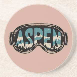 Brille Aspen Snowmass Colorado Skigebiet Geschenke Getränkeuntersetzer