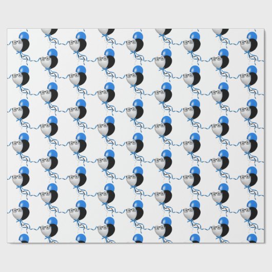 Brille auf Balloon Bouquet Geschenkpapier (Flach)