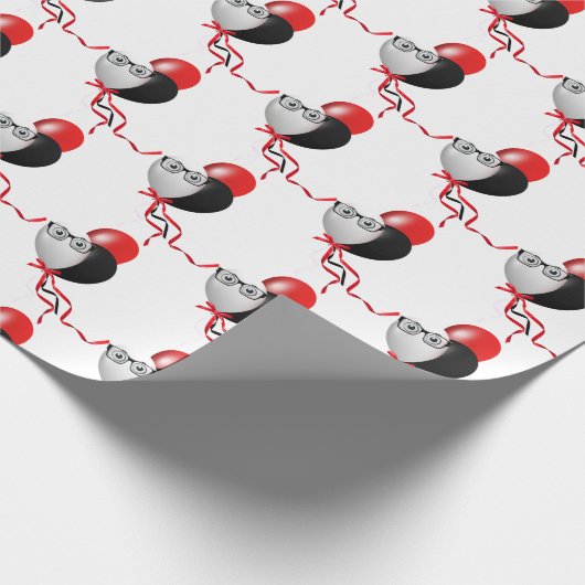 Brille auf Balloon Bouquet Geschenkpapier (Ecke)