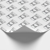 Brille auf Weiß mit Text Geschenkpapier (Ecke)