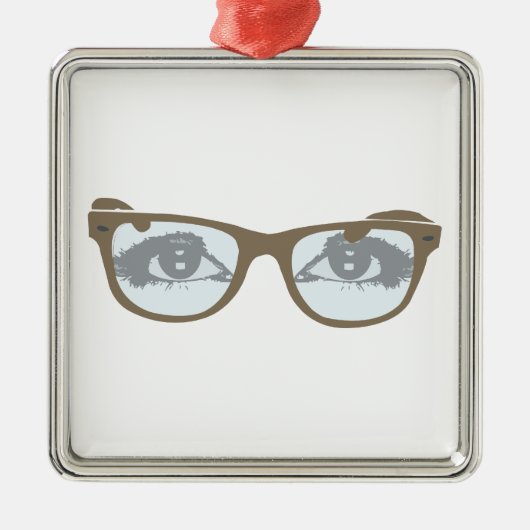Brille Augen glasses eyes Silbernes Ornament (Vorne)