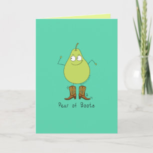Brille Birne - Funny Pear Pun Card Karte