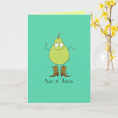 Brille Birne - Funny Pear Pun Card Karte (Gelbe Blume)
