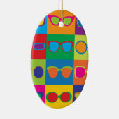 Brille-Checkerboard Keramik Ornament (Rechts)