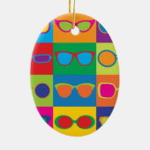 Brille-Checkerboard Keramik Ornament (Hinten)