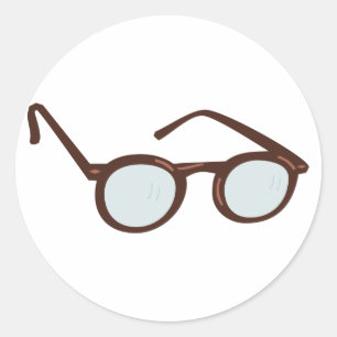 Brille eyeglasses glasses runder aufkleber