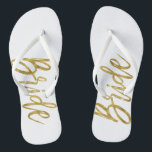 Brille Flip Flops mit Gold Foil Typografie Badesandalen<br><div class="desc">Brille Flip Flops mit Gold Foil Typografie</div>