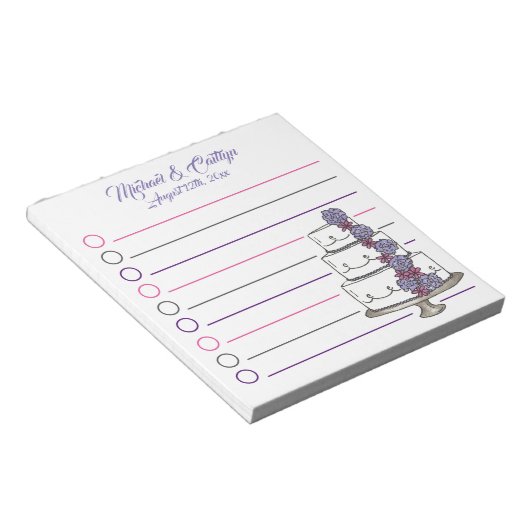 Brille Groom Personalisierte Blumenkuchen Gastgesc Notizblock (angewinkelt)