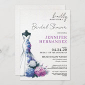 Brille im Brautparty Bloom Hydrangea Einladung (Vorne/Hinten)