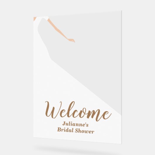 Brille in Gown Brautparty Begrüßung Akryllisches Z Acrylschild (Winkel)