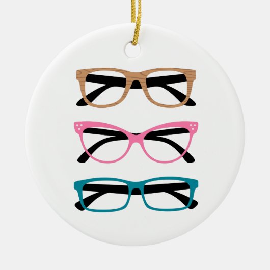 Brille Keramik Ornament (Vorne)