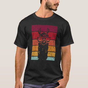 Brille Lama Retro Stil Alpaka Lama Vikunja Lami T-Shirt