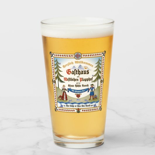 Brille ~ Lodge Signage Glas (Vorne (Gefüllt))