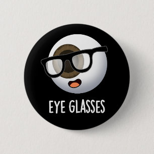 Brille Lustige Augen Puns Dunkler Hintergrund Button