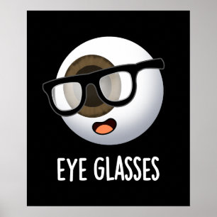 Brille Lustige Augen Puns Dunkler Hintergrund Poster