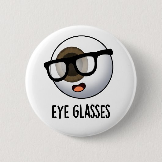 Brille Lustige Augenwitze Button (Vorderseite)
