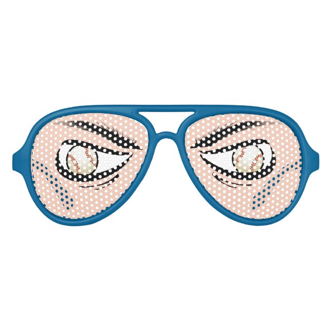 Brille mit Baseball-Funny-Augen Partybrille (Vorderseite)