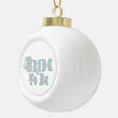 Brille mit Schleier, Rosa und Aquamariner Art Keramik Kugel-Ornament (Rechts)