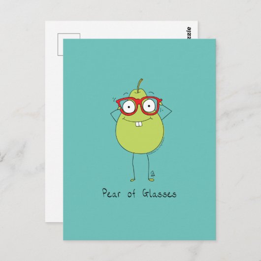 Brille Niedlich & Funny Postcard Postkarte (Vorne/Hinten)