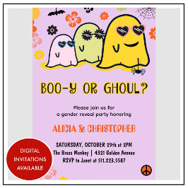 Brille oder Ghoul Retro Ghost Halloween Gender Ent Einladung