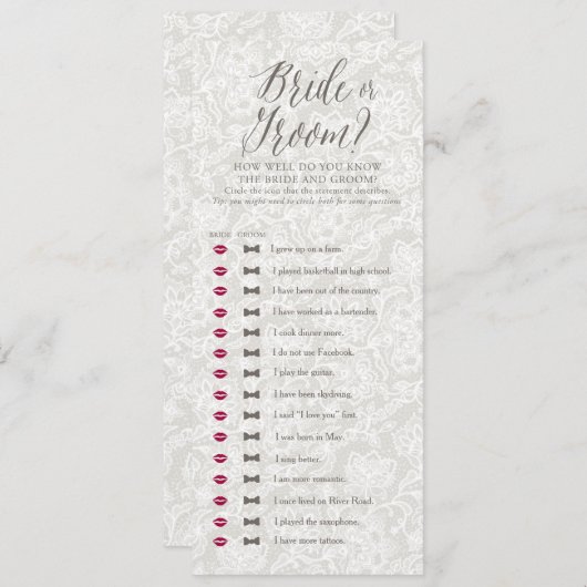 Brille oder Groom - Brautparty-Spielkarten (Vorne/Hinten)