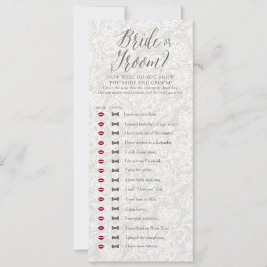 Brille oder Groom - Brautparty-Spielkarten (Vorderseite)