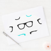 Brille Ovaler Aufkleber (Umschlag)