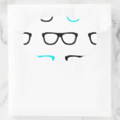 Brille Ovaler Aufkleber (Tasche)