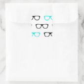 Brille Quadratischer Aufkleber (Tasche)