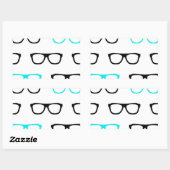 Brille Rechteckiger Aufkleber (Blatt)