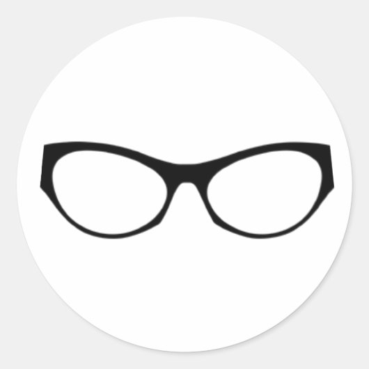Brille Runder Aufkleber (Vorderseite)