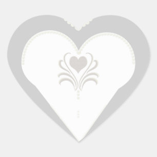 Brille und Perlen Herz-Aufkleber