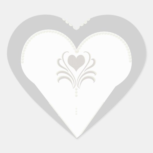 Brille und Perlen Herz-Aufkleber (Vorderseite)