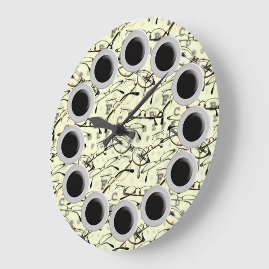 Brille Wall Clock Große Wanduhr (Winkel)