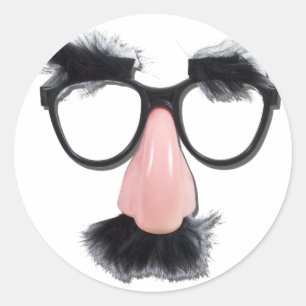 BrilleMustacheAugenbrauen090411 Runder Aufkleber